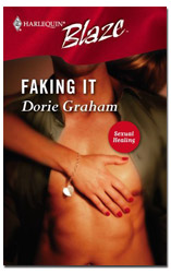Dorie Graham Books - Faking It front cover - woman's hand over man's heart