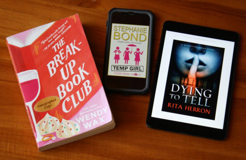 The Break-Up Book Club-Temp Girl part 2-Dying to Tell covers. Books I'm reading to help with finding my creative self